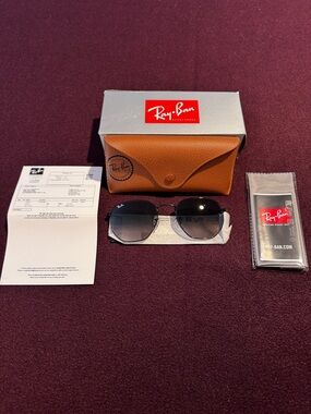 Ray-Ban ORB3548 Hexagonal Sunglasses Label - Black / Grey Gradient